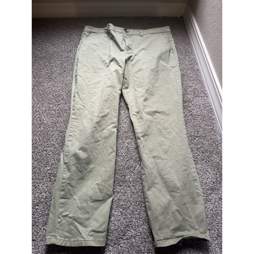 Tommy Hilfiger Women's Size 16 Green Straight Leg High Waist Pants